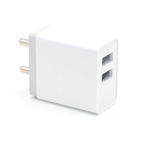 17w dual USB foldable charger with India plug 